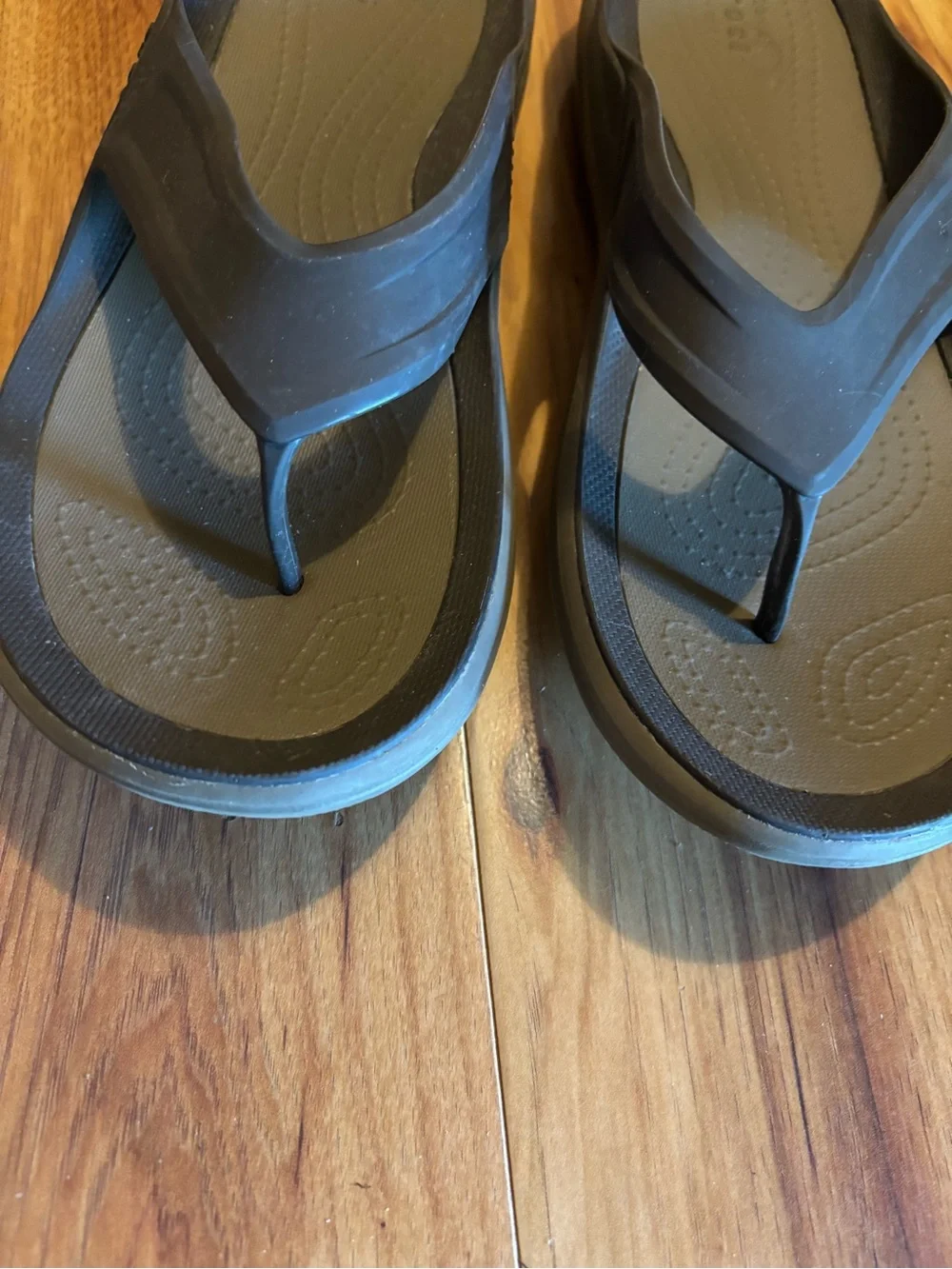 CROCS Black and Gray Men's Flip Flop Sandals